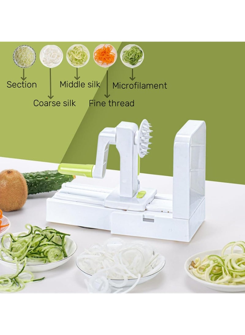 General Professional Foldable Fruit & Vegetable Spiral Slicer, 5-in-1 Cheese Grater with Handle, Manual Rotating Cheese & Vegetable Chopper  - Image 4