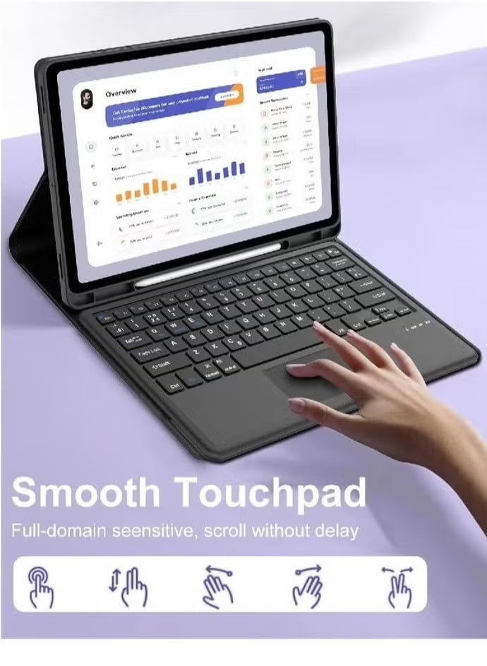GENNEXT Trackpad Keyboard for Samsung Galaxy Tab S10 FE Plus 2025 13.1 inch, Case for Samsung Galaxy Tab S10 FE Plus/S10 FE+, Magnetic Detachable Bluetooth Touchpad Keyboard Cover, Black - Image 4