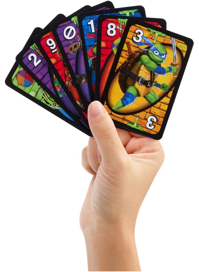 Mattel Games - Mattel Games UNO Teenage Mutant Ninja Turtles Mutant Mayhem Card Game for Kids & Family Nights, Parties, Travel, Camping & More - Image 1