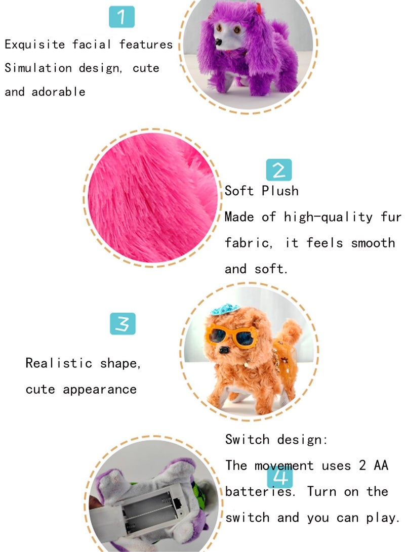 Blue Clothes Patrol Dog Electronic Plush Toy Simulates Barking And Can Walk And Wag Its Tail Plush Interactive Toy Suitable For Children And Babies - Image 3