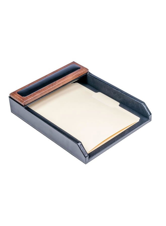 Dacasso Wood & Leather Set Luxury Leather Desk Pad & Desk Organization Essentials, 7 Piece, Walnut - Image 3