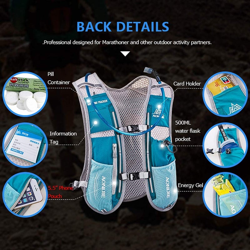 Aonijie Hydration Vest Pack Backpack 5L Marathoner Running Race Hydration - Image 4