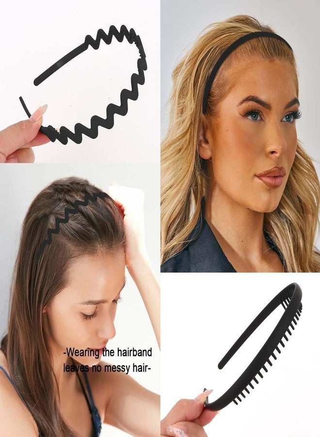 كافتي مجموعة CAVETEE من 8 قطع من عصابات الرأس بتصاميم مختلفة للنساء، عصابات رأس بأسنان مانعة للانزلاق، إكسسوارات شعر للنساء والرجال (أسود، مقاس واحد) - Image 4