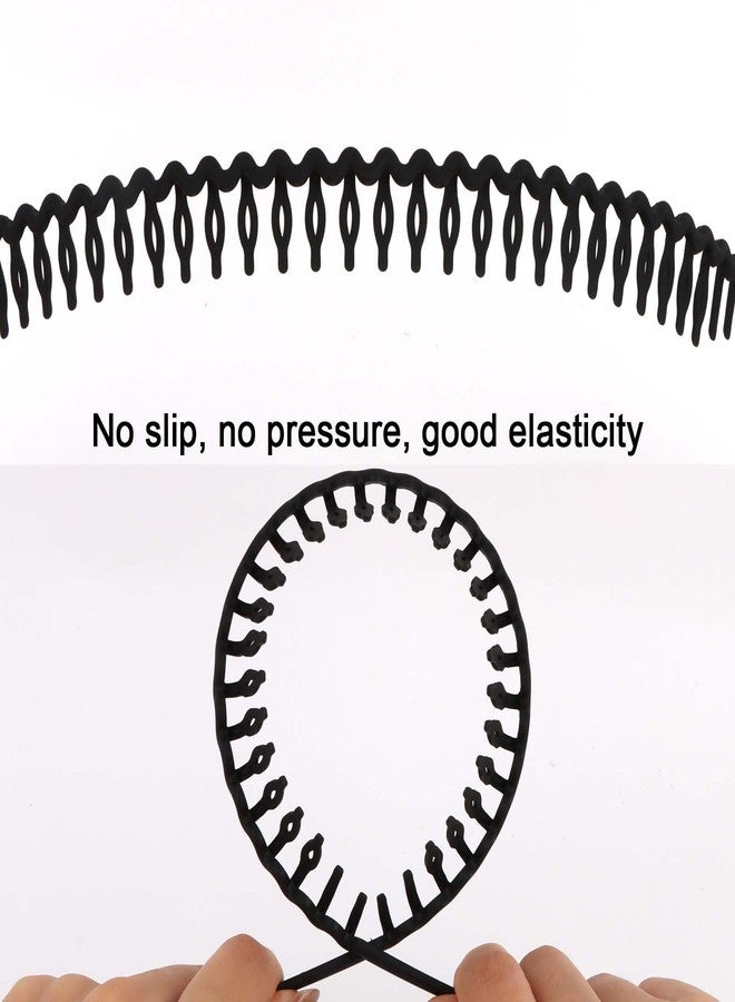 كافتي مجموعة CAVETEE من 8 قطع من عصابات الرأس بتصاميم مختلفة للنساء، عصابات رأس بأسنان مانعة للانزلاق، إكسسوارات شعر للنساء والرجال (أسود، مقاس واحد) - Image 5