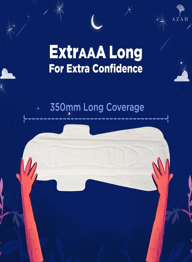Azah XXL+ Sanitary Napkins for Women [Pack of 10] | 350MM Large Night Pads | Cottony Soft Sanitary Napkins for Women | XXL+ Pads for Woman | Leak Proof for Overnight Protection | With Disposable Bag - Image 5