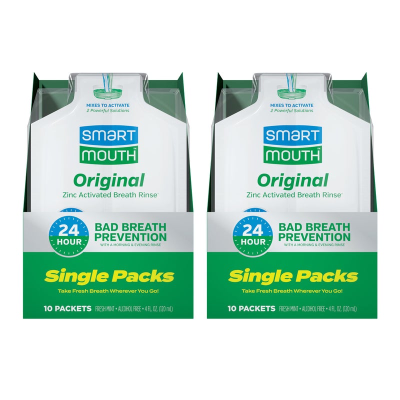 SmartMouth Original Activated Mouthwash Single Packs, Travel Mouthwash, Fresh Mint - Image 1