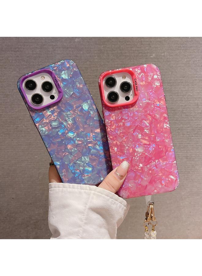 S-TOP Case For iPhone 15 Pro Max Shell Texture Crossbody Pearl Chain TPU Hybrid Acrylic Phone Case - Image 3