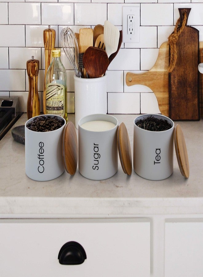 MegaChef Kitchen Food Storage and Organization 4 Piece Canister Set in White - Image 5