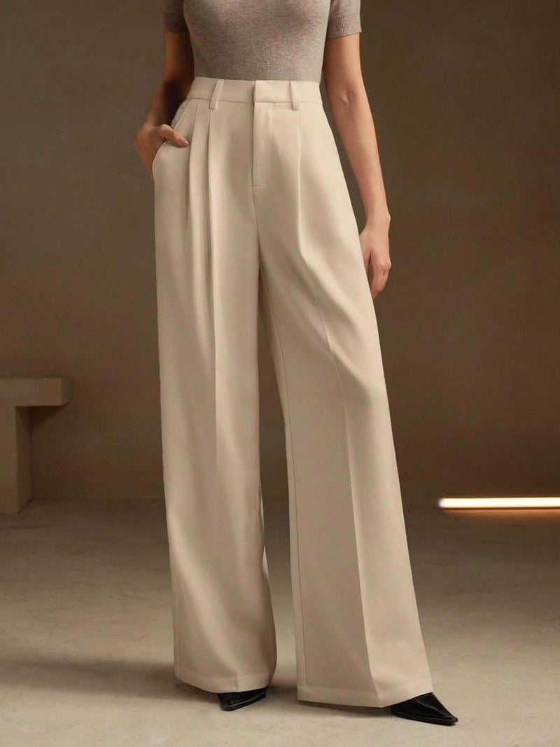 KOTTY Women's High Waist Straight Beige Pants for Office Wear (Beige,XL)-KOTTYWOMENSPANT724XL - Image 5