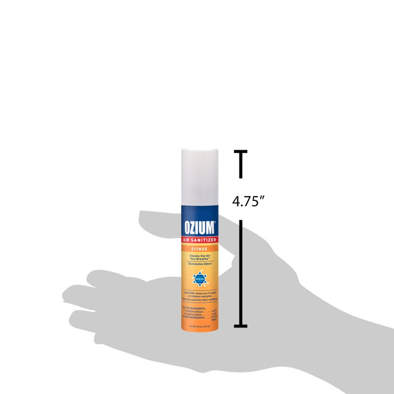 Ozium 0.8 oz. Air Sanitizer & Odor Eliminator for Homes, Cars, Offices and More, Citrus Scent, Pack of 6 - Image 3