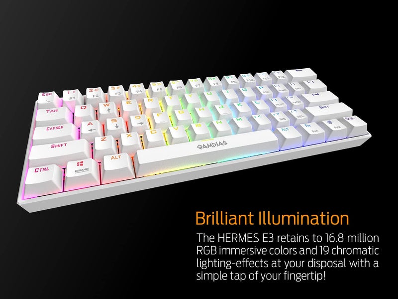 GAMDIAS 60% RGB Mechanical Gaming Keyboard with Blue Switch, RGB Backlit Mini Wired Keyboard with Blue Switches, Fully Programmable 61 Keys Compact Keyboard for Windows Laptop PC - Image 3
