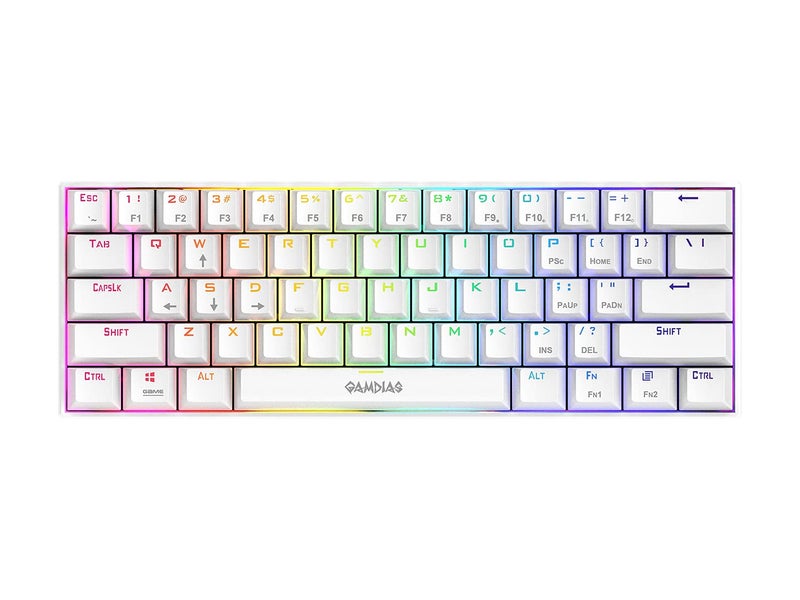 GAMDIAS 60% RGB Mechanical Gaming Keyboard with Blue Switch, RGB Backlit Mini Wired Keyboard with Blue Switches, Fully Programmable 61 Keys Compact Keyboard for Windows Laptop PC - Image 1