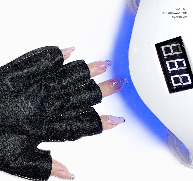 Anti UV Gloves for Gel Nail Lamp, Professional Protective for Manicures, Art Fingerless G for Nails for Lamp for Manicure - Image 2