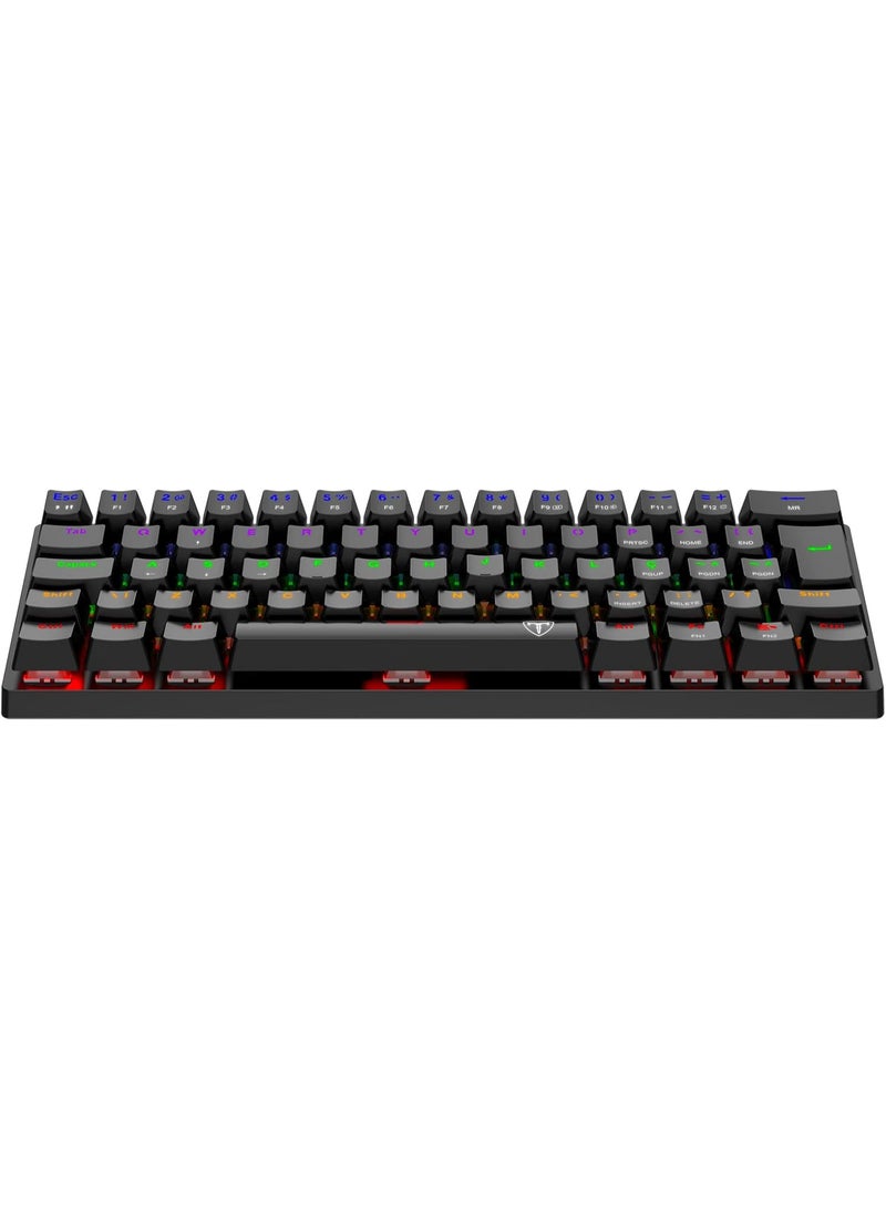 تي-داجر T-Dagger ARENA T-TGK321 60% Mechanical Gaming Keyboard (Brown Switch) - Black - Image 5