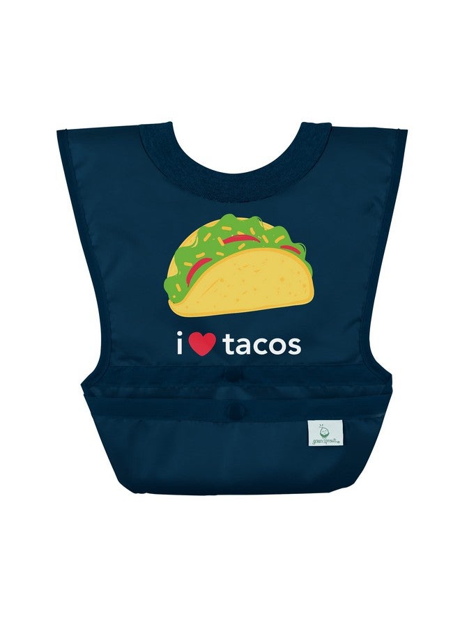 green sprouts Pull-over Food Bib | Wide Coverage | Stretchy Collar |100% Cotton made without PVC | Navy Tacos | 6-18 months (3pk) - Image 2