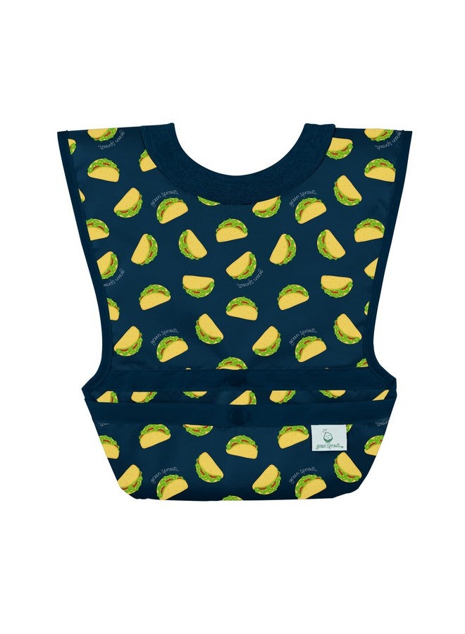 green sprouts Pull-over Food Bib | Wide Coverage | Stretchy Collar |100% Cotton made without PVC | Navy Tacos | 6-18 months (3pk) - Image 3