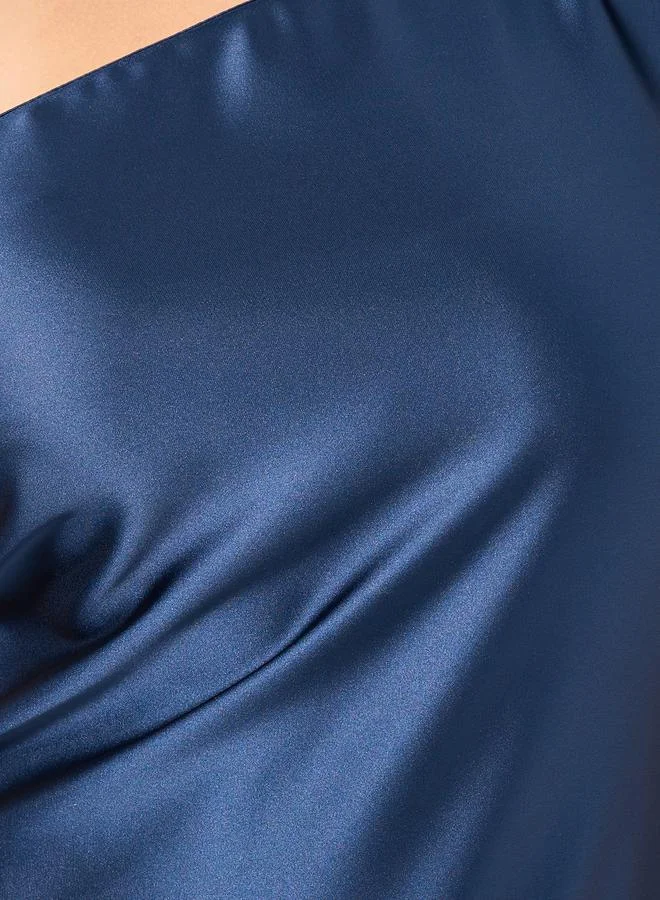 Styli Asymmetric Satin Dress