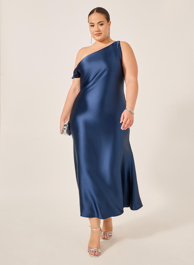 ستايلي فستان ساتان غير متماثل - Image 2