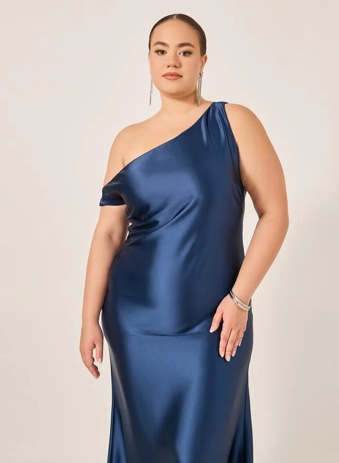 Styli Asymmetric Satin Dress