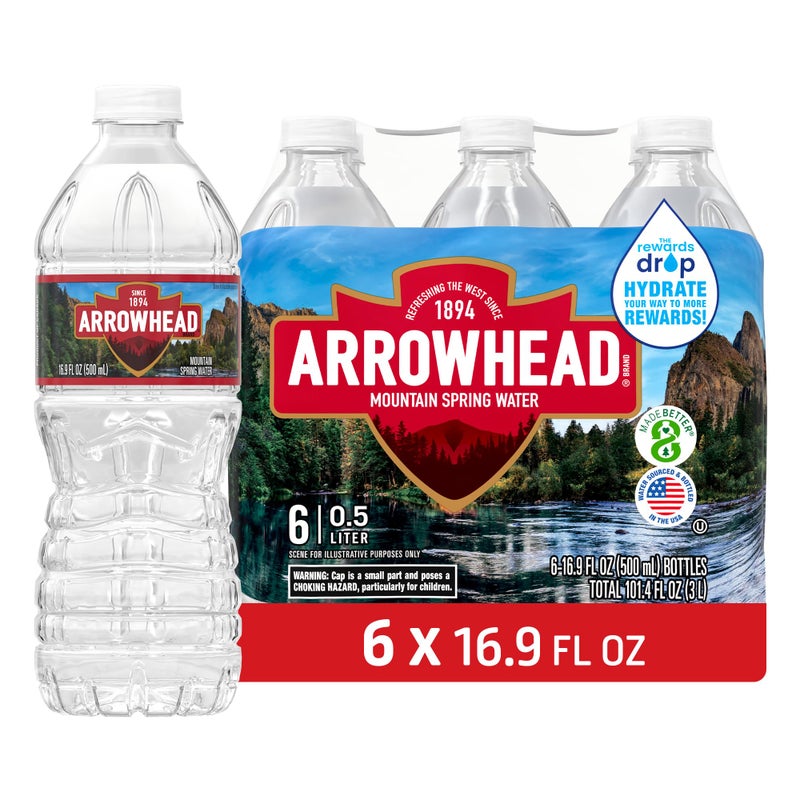 Arrowhead Mountain Spring Water Bottles 6 Pack  Still Bottled Water with Naturally Occurring Minerals for Taste  169 Fl Oz - Image 3
