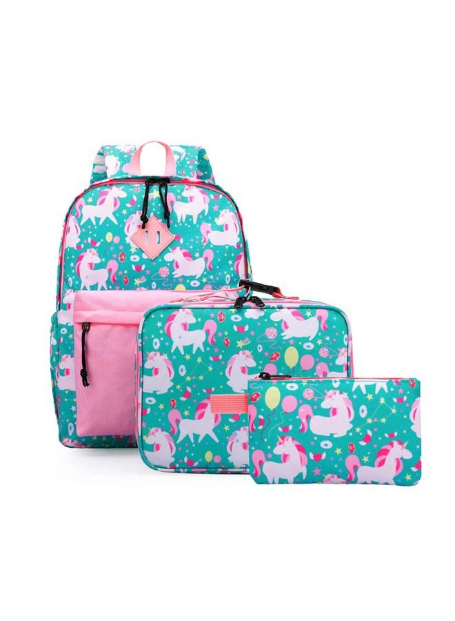 NICE CHOICE Preschool Backpack Kindergarten Elementary School Toddler Backpacks With Lunch Bag Pencil Case Set(Cute Unicorn Set) - Image 1