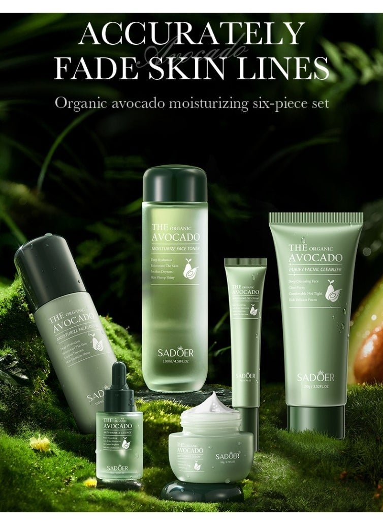 SADOER Avocado Skincare Set, 6-In-1 Halal Skincare Gift Set With Facial Cleanser, Face Serum, Face Cream, Eye Cream, Toner & Lip Balm, Organic, Hydrating Kit,Anti-Aging Skin Care Kit For Women, Birthday Gifts Set For Teen Girls - Image 2