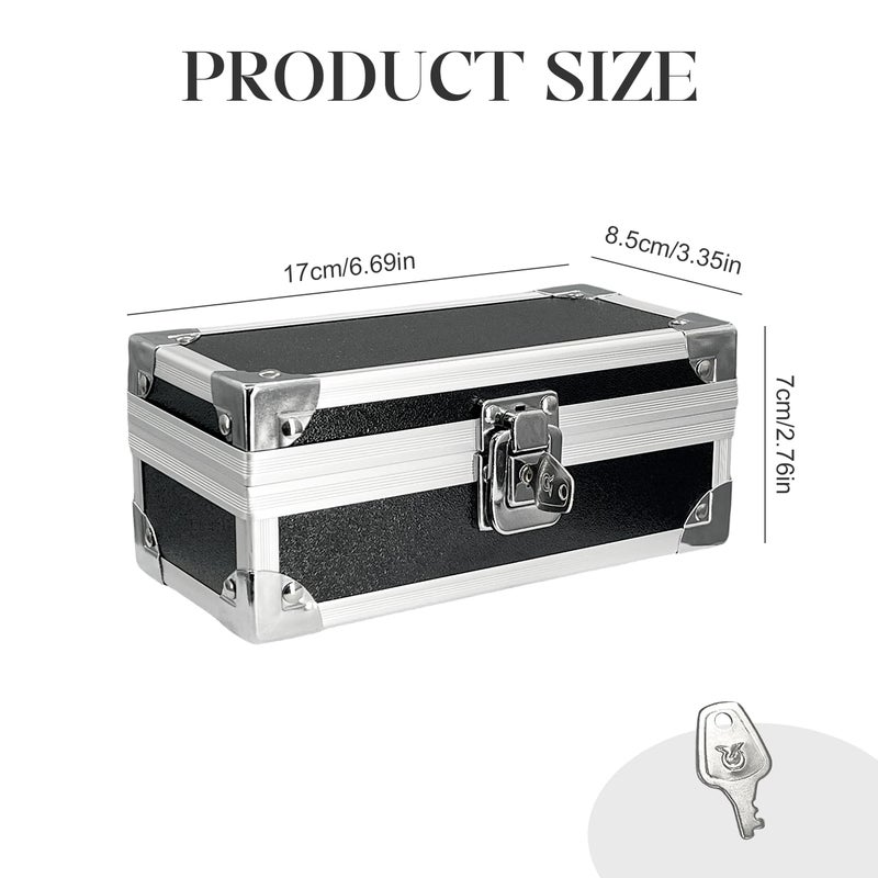 MOASIOP Lockable Cash Box with Key, Aluminium Alloy Money Storage Box & Single-Row Currency Tray, Cash Organizer for Home and Collectors - Image 2