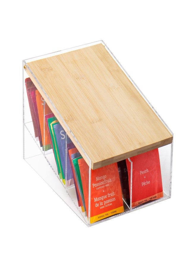 Mind Reader Tea Bag Organizer, Tea Station, Countertop Storage, Acrylic, 6.25" L x 9" W x 5.5" H, Brown - Image 1