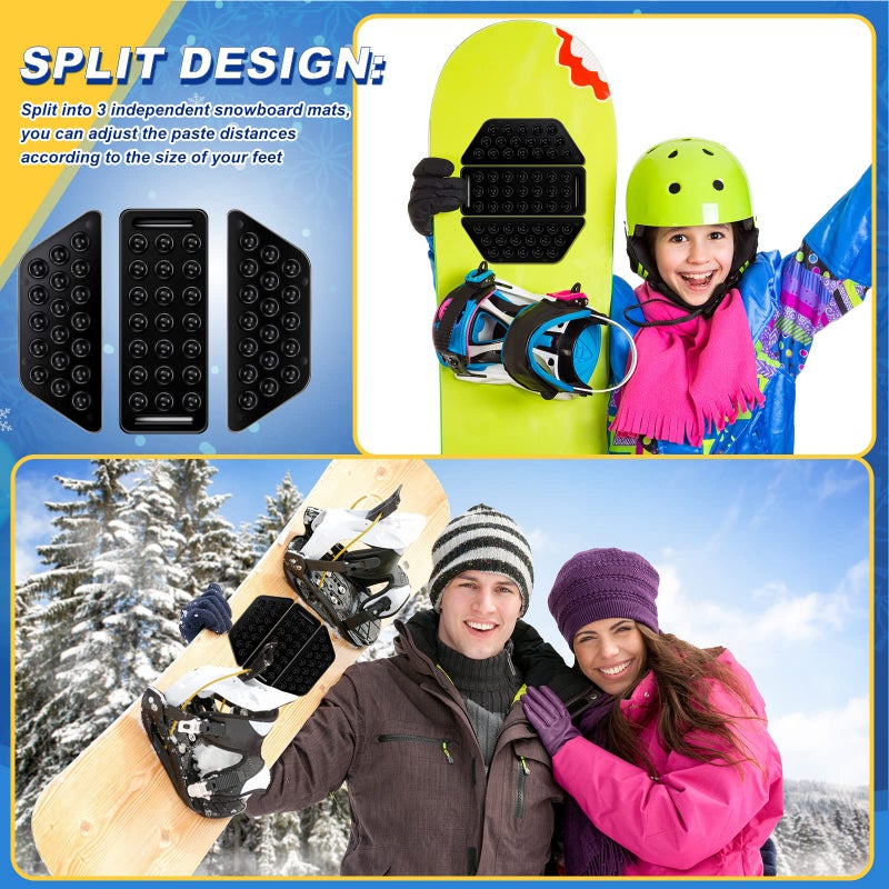 BeapTcely 1 Pack Black Snowboard Stomp Pads, Snowboard Grip Pad Anti Slip Mat Self Adhesive Rubber Ski Snowboard Stomp Pad Provides Extra Grip for Snowboarding for Men Women (1) - Image 5