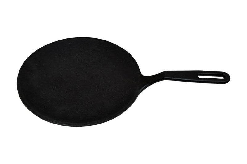 Anantam Collection PreSeasoned Cast Iron RotiChapatiDosa Tawa Pan with Stick Handle Dosa Kallu Iron Tawa Gas Stovetop Compatible 26cm Black - Image 4