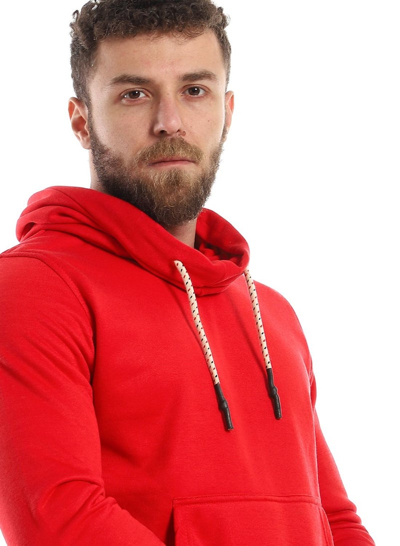 Caesar Mens Plain Hoodie With Leather Acssesory - Image 3