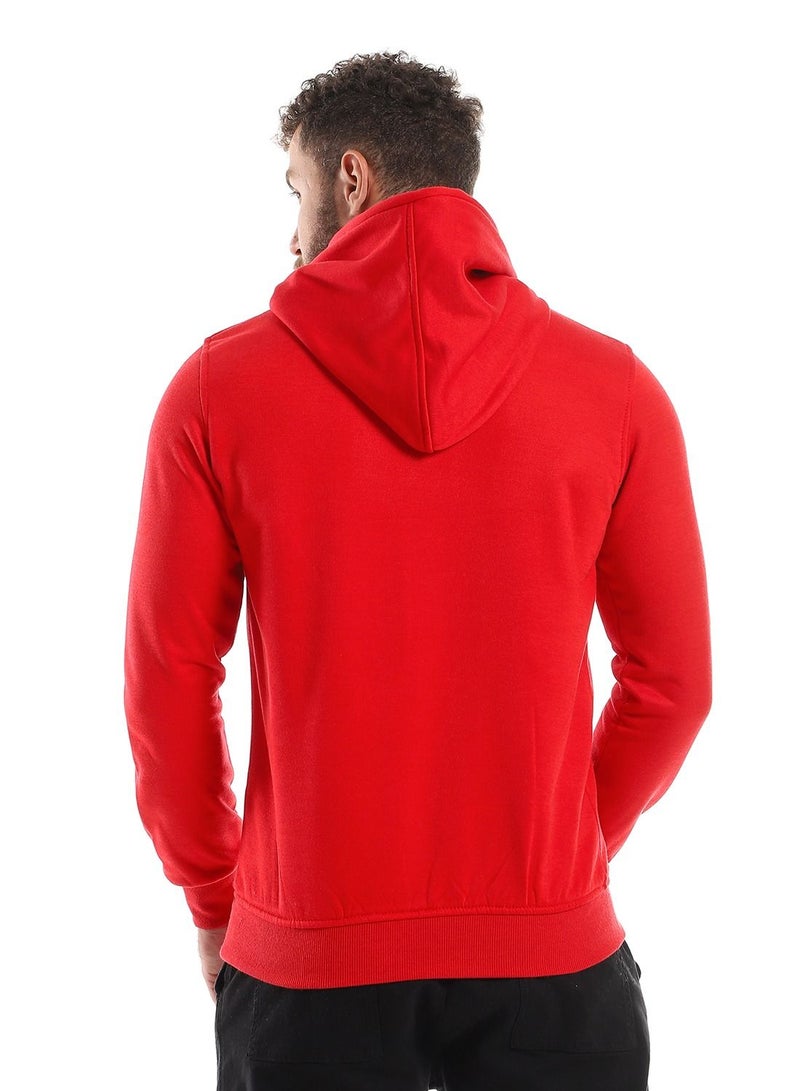 Caesar Mens Plain Hoodie With Leather Acssesory - Image 4