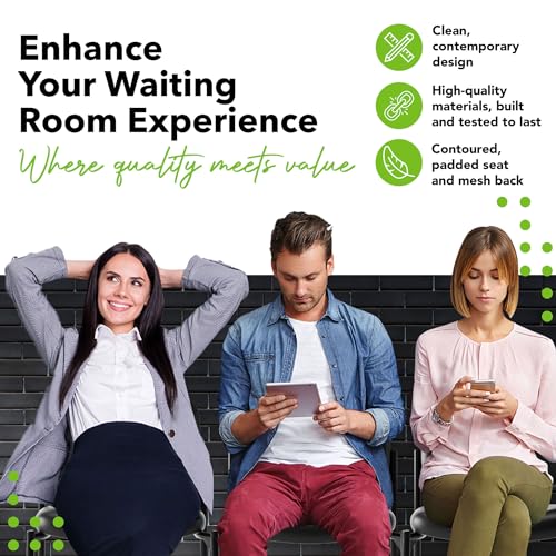 HON كراسي انتظار بدون ذراعين من HON للضيوف، ردهة، مكاتب، كراسي قابلة للتكديس، مقاعد مريحة للمكتب، سوداء - Image 4