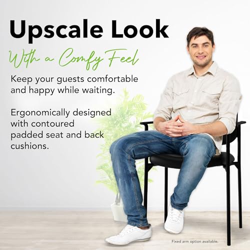 HON كراسي انتظار بدون ذراعين من HON للضيوف، ردهة، مكاتب، كراسي قابلة للتكديس، مقاعد مريحة للمكتب، سوداء - Image 5