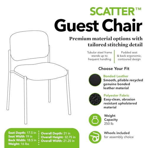 HON كراسي انتظار بدون ذراعين من HON للضيوف، ردهة، مكاتب، كراسي قابلة للتكديس، مقاعد مريحة للمكتب، سوداء - Image 2