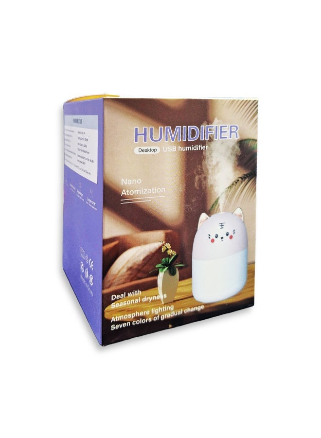 220ML Essential Oil Diffuser, Cool Mist Dispenser and Humidifier, Ultra Quiet, Colored Light LED , Automatic Shut Off, Long Lasting , Stylish Cat Face Design for Home and Office - Image 2