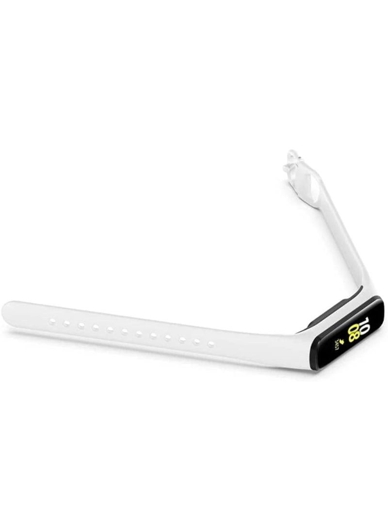 For Samsung Galaxy Fit 2 Strap, Soft Silicone Replacement Wristband, Adjustable Sport Watch Band, White - Image 2