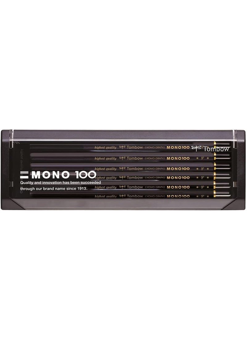 Tombow Tombow MONO100F Premium Pencil F MONO 100 High Density Structure with Ultra Fine Particles Drafting Drawing Dozen  - Image 1