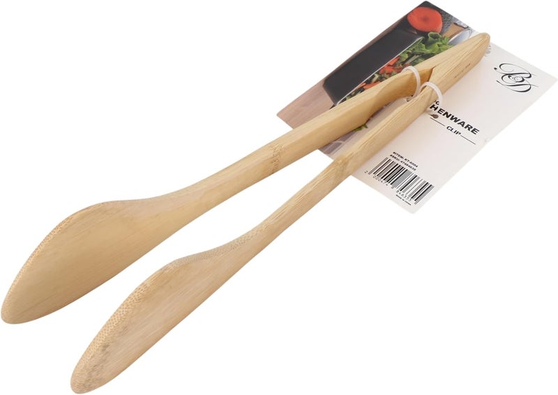 بي آند دي ملقط مطبخ من خشب البامبو من B&D – أدوات مطبخ خشبية طبيعية لتقديم الطعام - Image 3