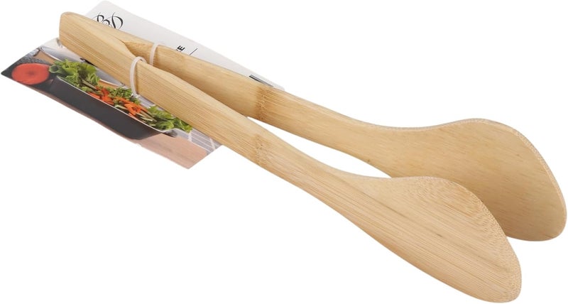 بي آند دي ملقط مطبخ من خشب البامبو من B&D – أدوات مطبخ خشبية طبيعية لتقديم الطعام - Image 2