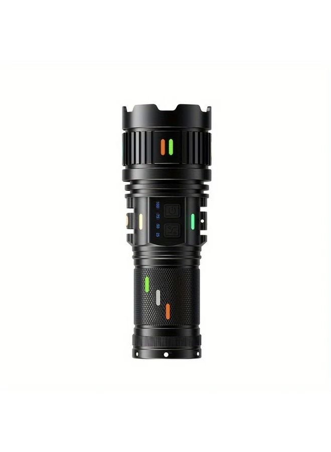 G401Y Tactical LED Flashlight With Telescopic Zoom Fast Charging Type C 4 Batteries Indicator For Outdoor Camping Hiking - Image 1