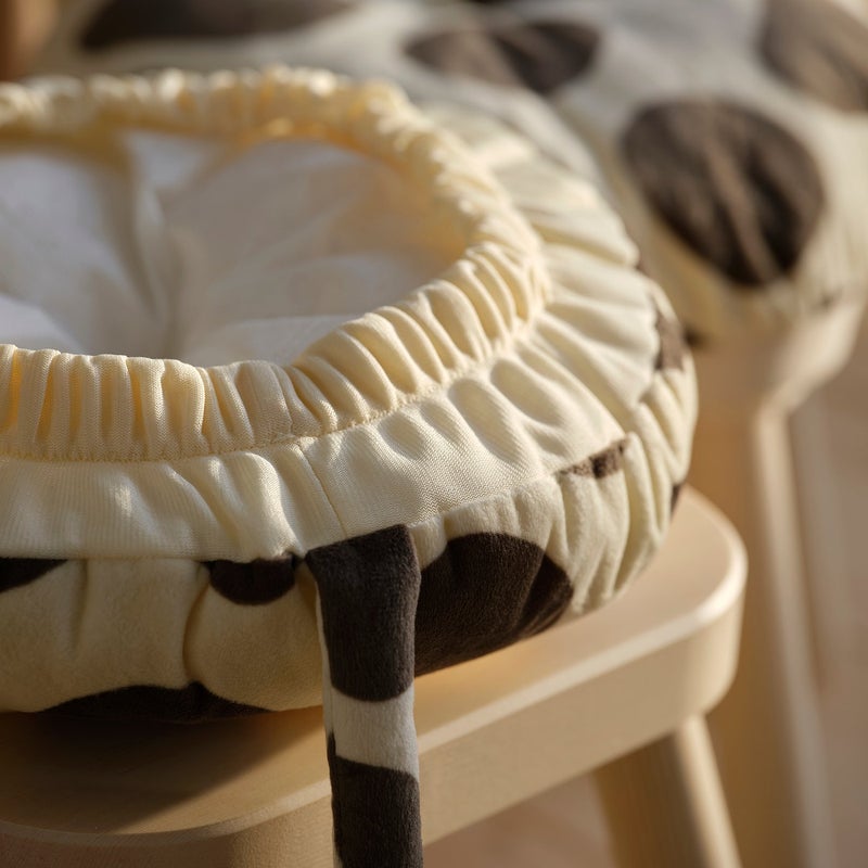 Baitique Padded Stool Cover, Beige-Brown Giraffe Pattern, Recycled Polyester, 38 cm - Image 4
