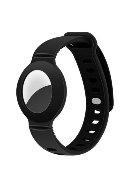 Suitable For Apple Airtag Watch Strap Silicone Protective Case Locator Anti-Lost Device Tracker Watch Strap Protective Case Black