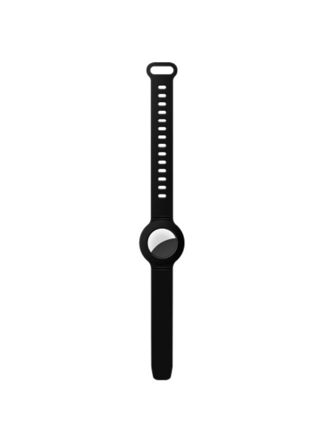 Generic - Suitable For Apple Airtag Watch Strap Silicone Protective Case Locator Anti-Lost Device Tracker Watch Strap Protective Case Black - Image 1