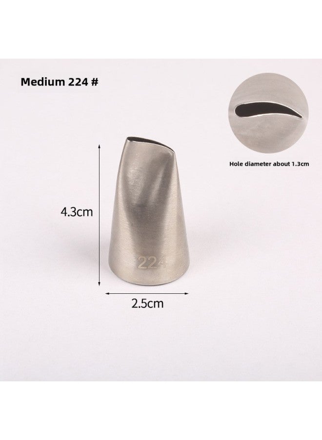 Stainless Steel Pastry Nozzle Korean Style Pastry Milking Oil Rose Cake Cream Cream Petal Skirt Pastry Nozzle 104 Mouth-Specifications:224 - Image 1