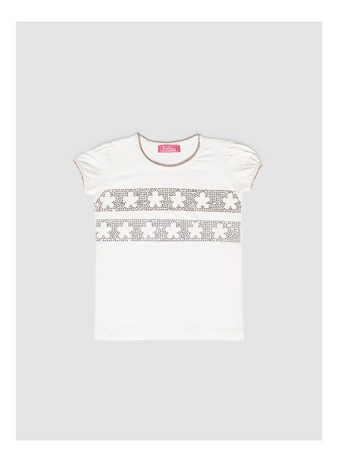 تي شيرت مطبوع بأكمام قصيرة