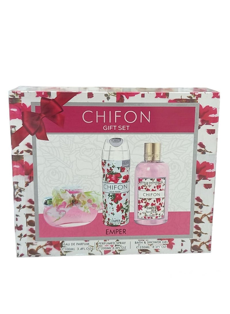 Eau De Parfum Gift Set Consisting Of Perfume 100 Ml Body Spray 200 Ml And Shower Gel 250 ml
