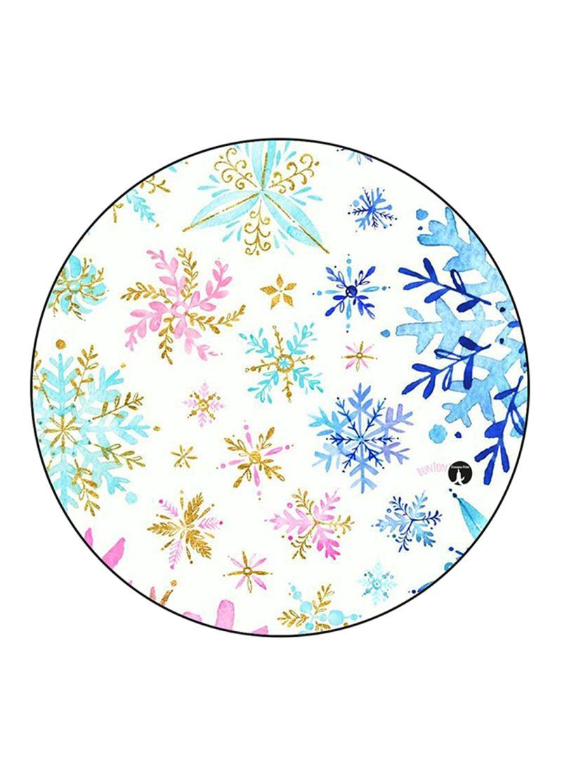 Snow Flakes Printed Mouse Pad Multicolour