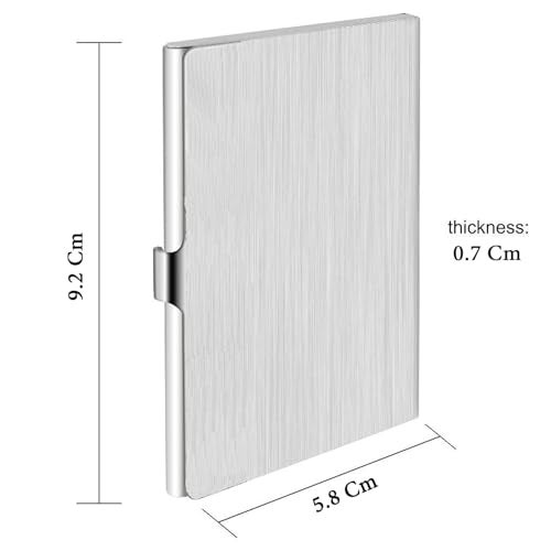 DAHSHA Men's & Women's Stainless Steel Pocket ATM Visiting Credit Card Business Card Case Holder (Silver-5.8 x 0.7 x 9.2) - Image 2