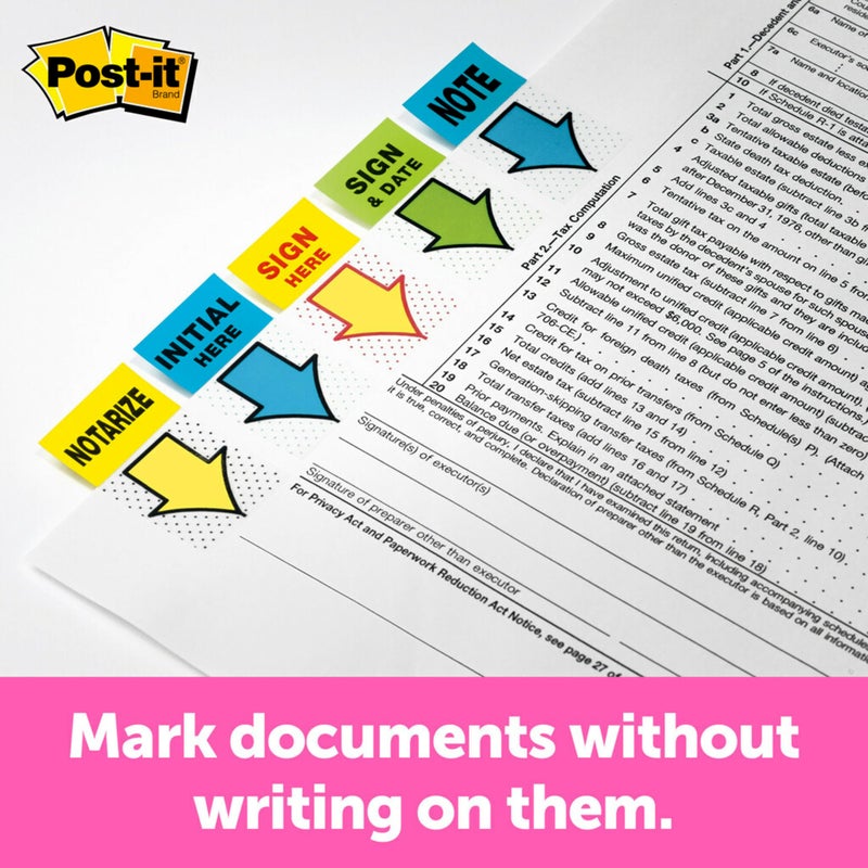 Post-it علامات بوست-إت، موقع هنا، 200/حامل مكتب عالي الحجم، 1 بوصة عرض، أصفر (680-HVSH) - Image 3